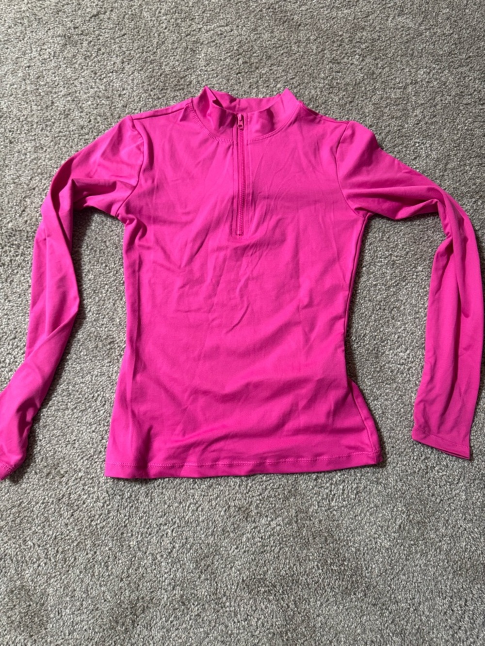 SHEIN Bright Pink Quarter-Zip Top